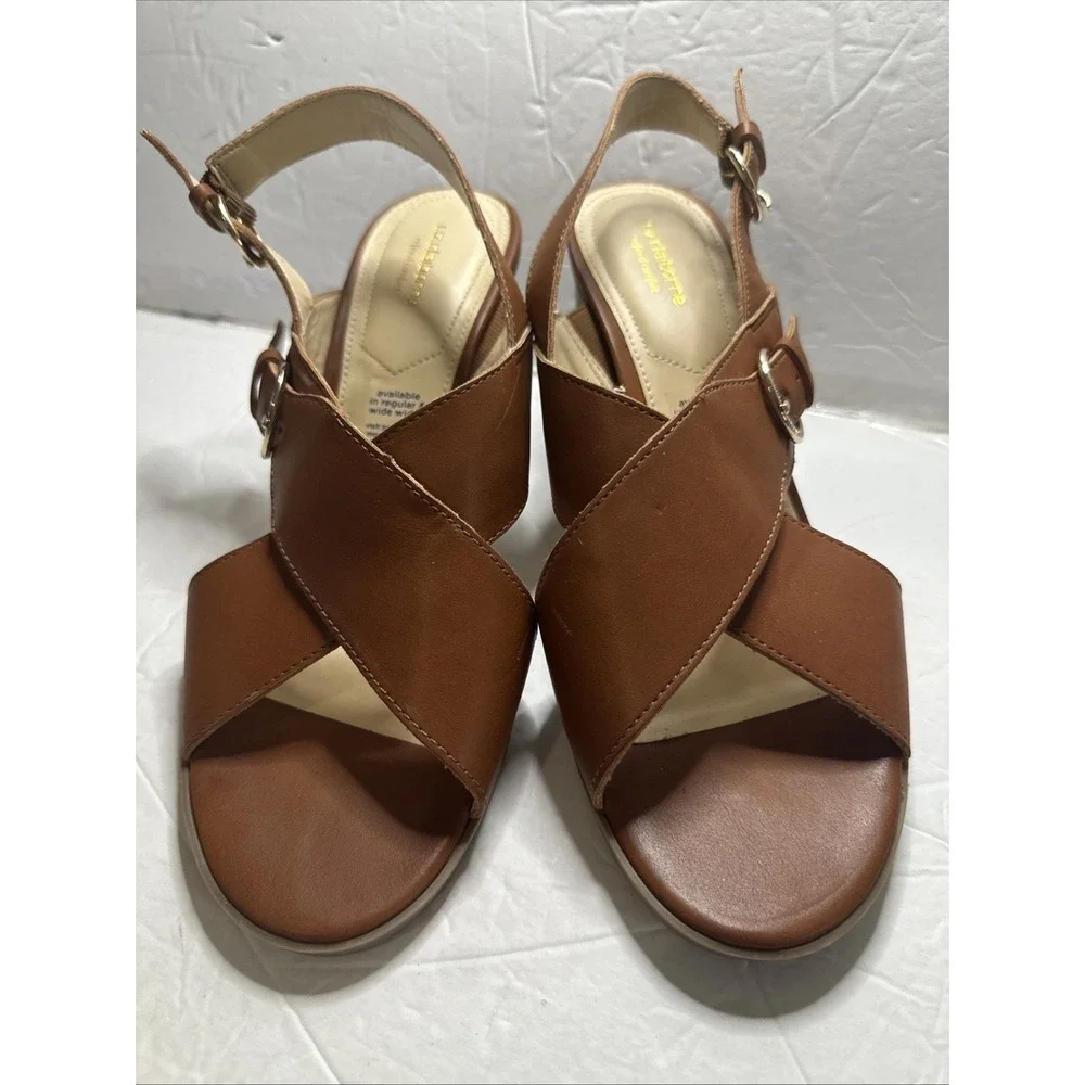 Liz Claiborne Refined Comfort Block Heel Strappy Sandel Brown LC Kadin Sz 9